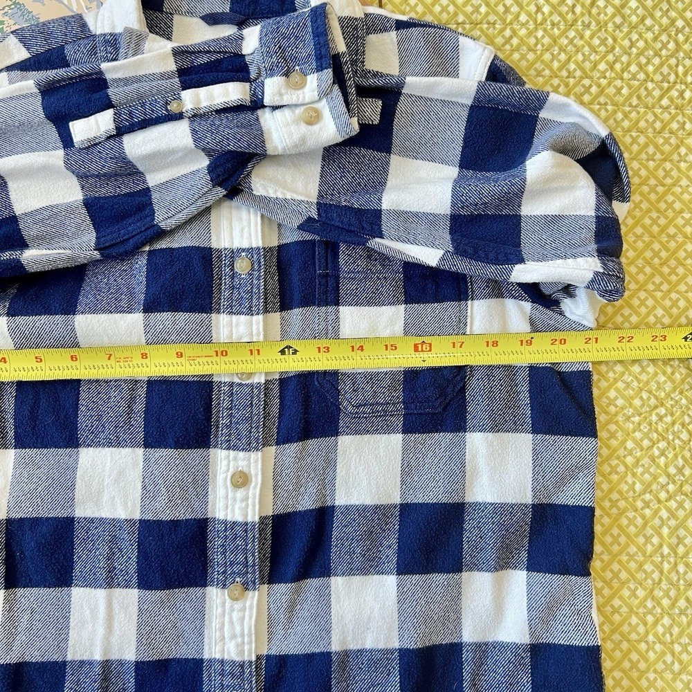 Womens L.L. Bean 100% Organic Cotton Soft Brushed Flannel Size Plaid Medium EUC - Picture 6 of 7